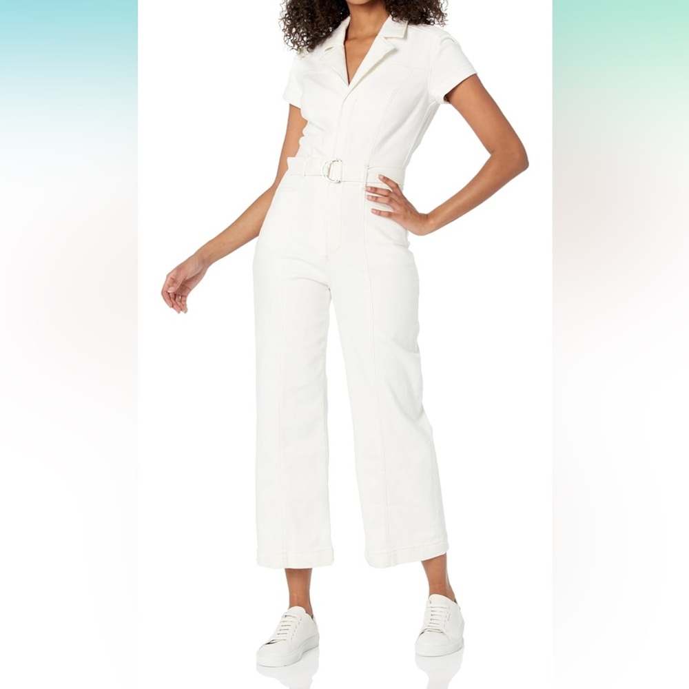 PAIGE Cream Collared Jumpsuit